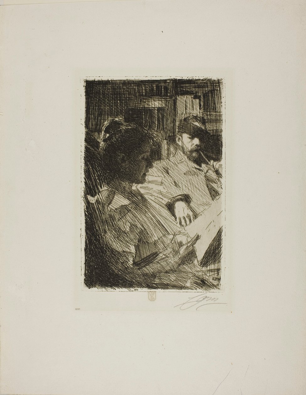 Læsning (Hr. og Fru Ch. Deering) af Anders Zorn