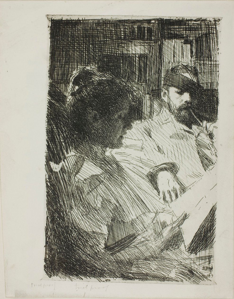 Læsning (Hr. og Fru Ch. Deering) af Anders Zorn