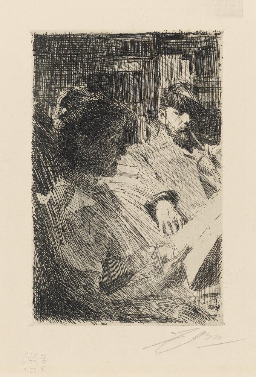 Læsning. Hr. og fru Charles Deering af Anders Zorn