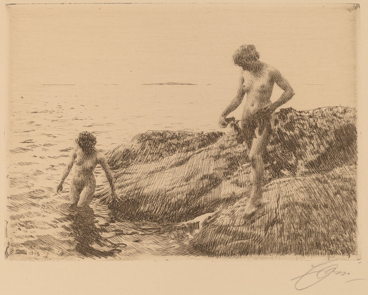 Seaward Skerries af Anders Leonard Zorn