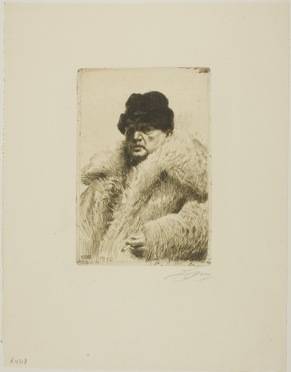 Selvportræt 1916 af Anders Leonard Zorn