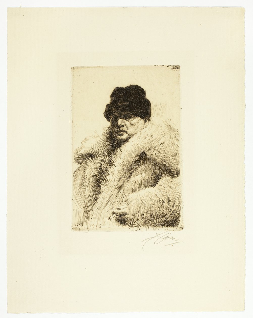 Selvportræt 1916 af Anders Leonard Zorn
