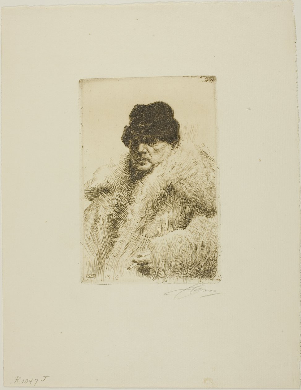 Selvportræt 1916 af Anders Leonard Zorn