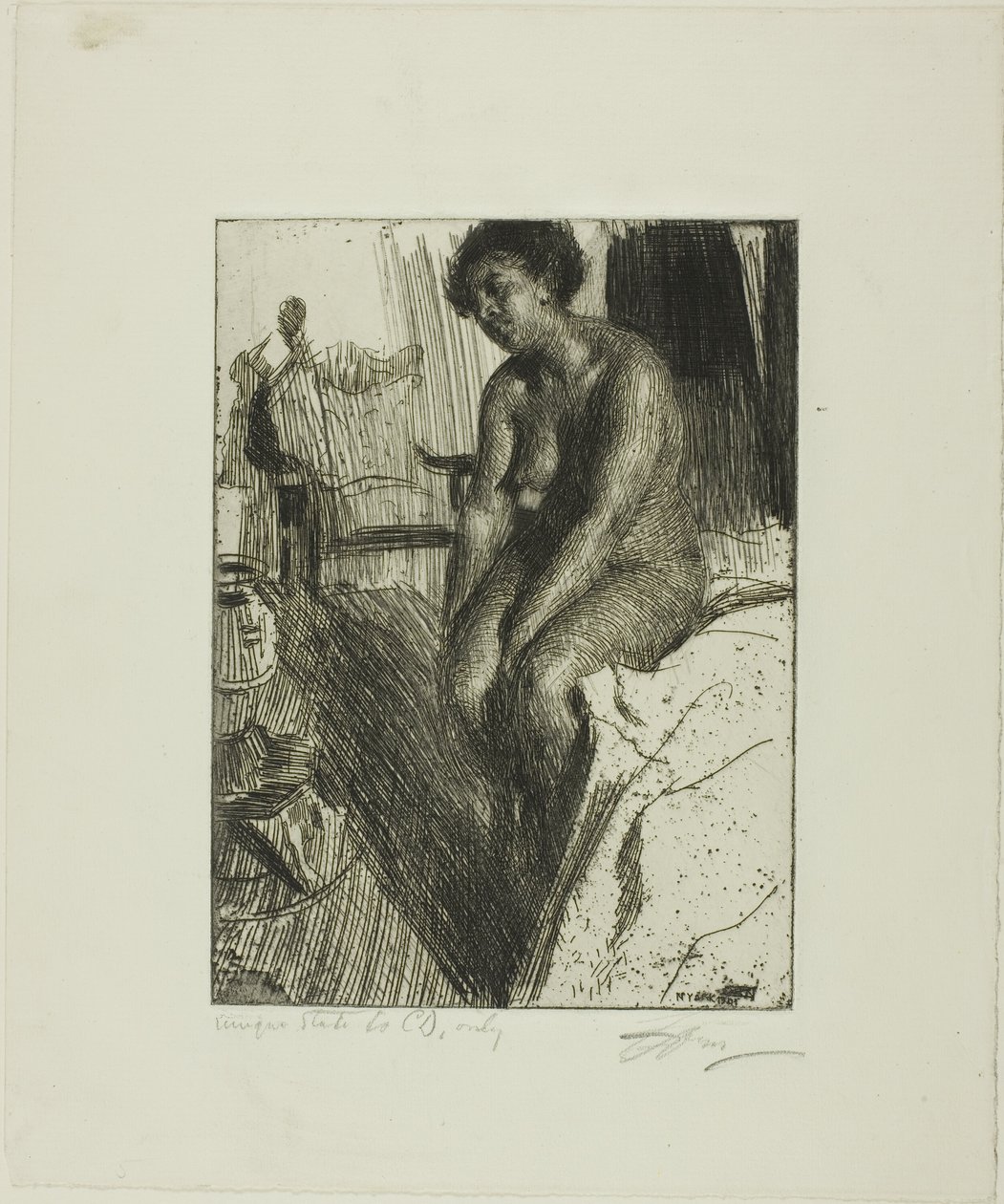 Siddende sort af Anders Leonard Zorn