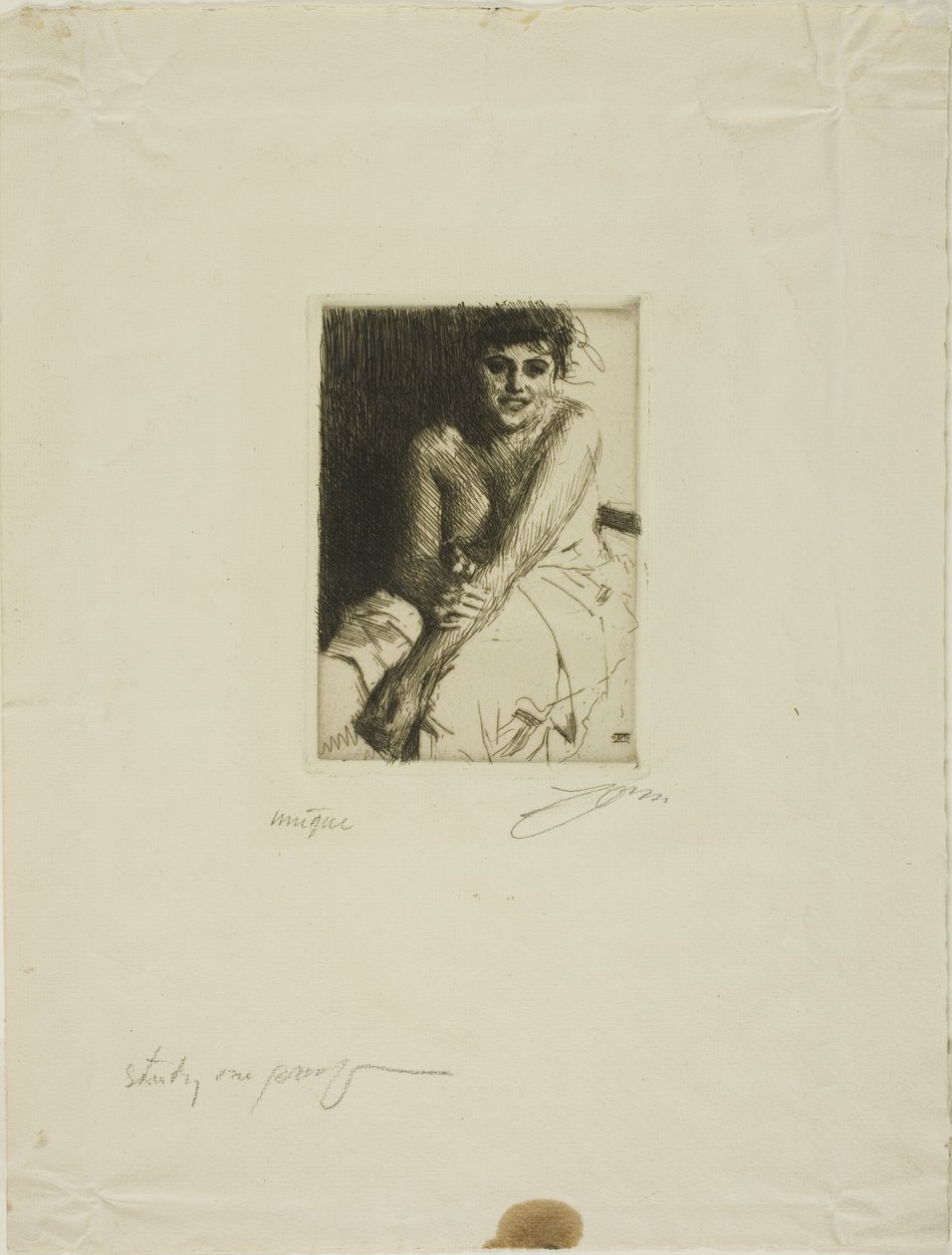 Siddende model af Anders Leonard Zorn