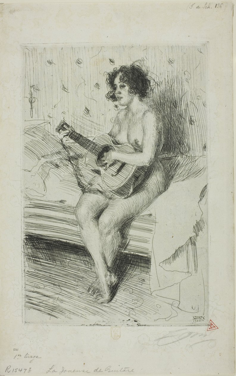 Guitarspilleren af Anders Leonard Zorn