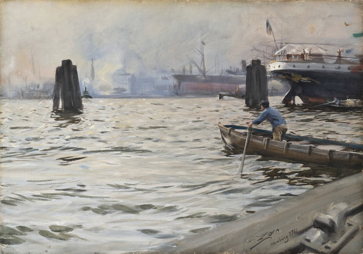 Hamborg Havn af Anders Zorn