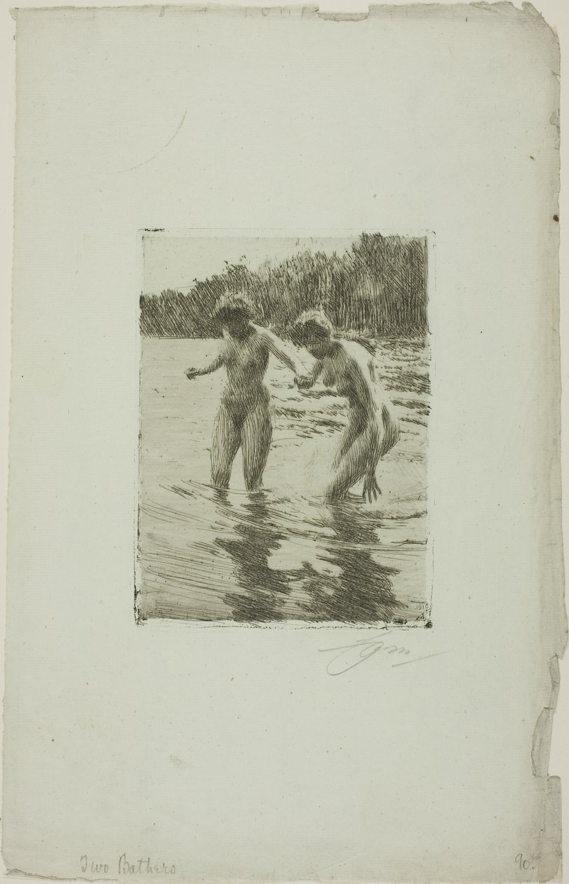 To Badegæster af Anders Leonard Zorn