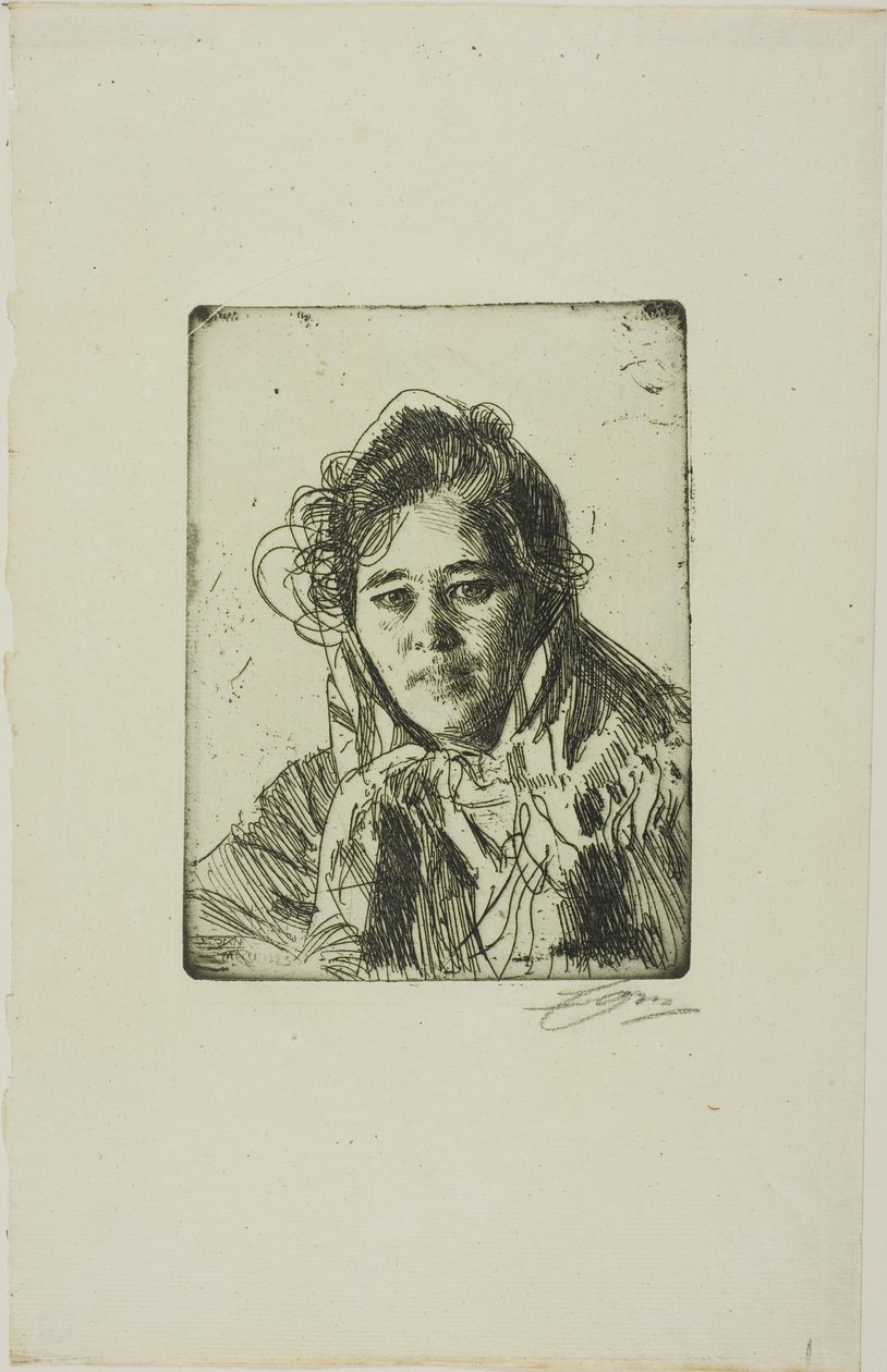Ung pige fra Mora (Kråkbergs Anna) af Anders Zorn