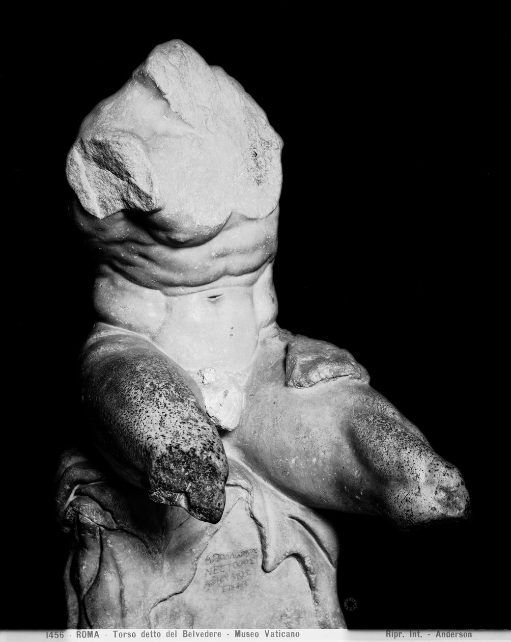 The Belvedere Torso af Apollonios af Nestor, ca. 1890 (s/h-foto) af Anderson Anderson