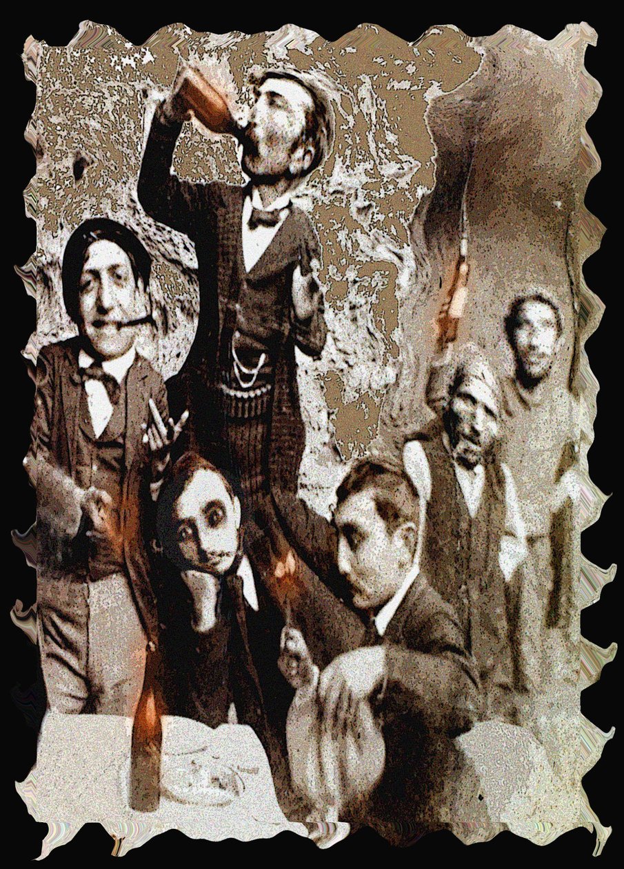 DRIKKERE: Cursed Poets, 2002 (digitalt maleri) af Ando Gilardi