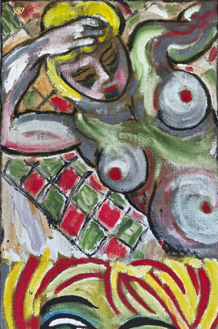 EXPRESSIONIST FEMALE NUDE, 2012 (akryl på jute-lærred spændt op på en træramme) af Ando Gilardi