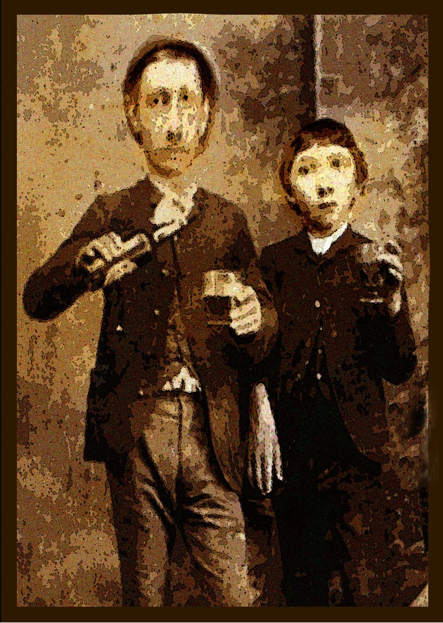 IMMIGRANTS SEND A TOAST TO HOME, 2002 (Digitalt maleri) af Ando Gilardi