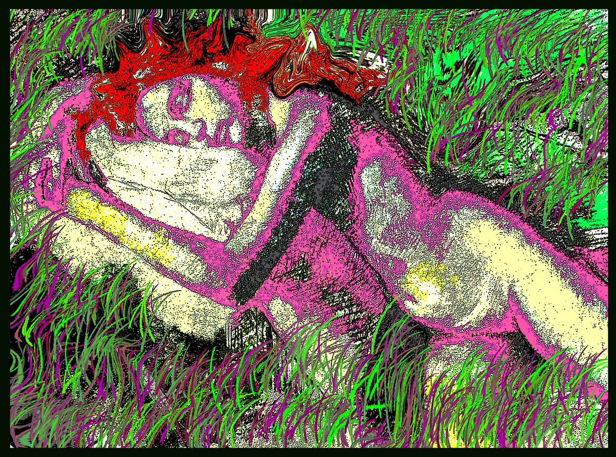 SLEEP IN WHICH CLONED GRASS 2002, 2002 (Digitalt maleri) af Ando Gilardi
