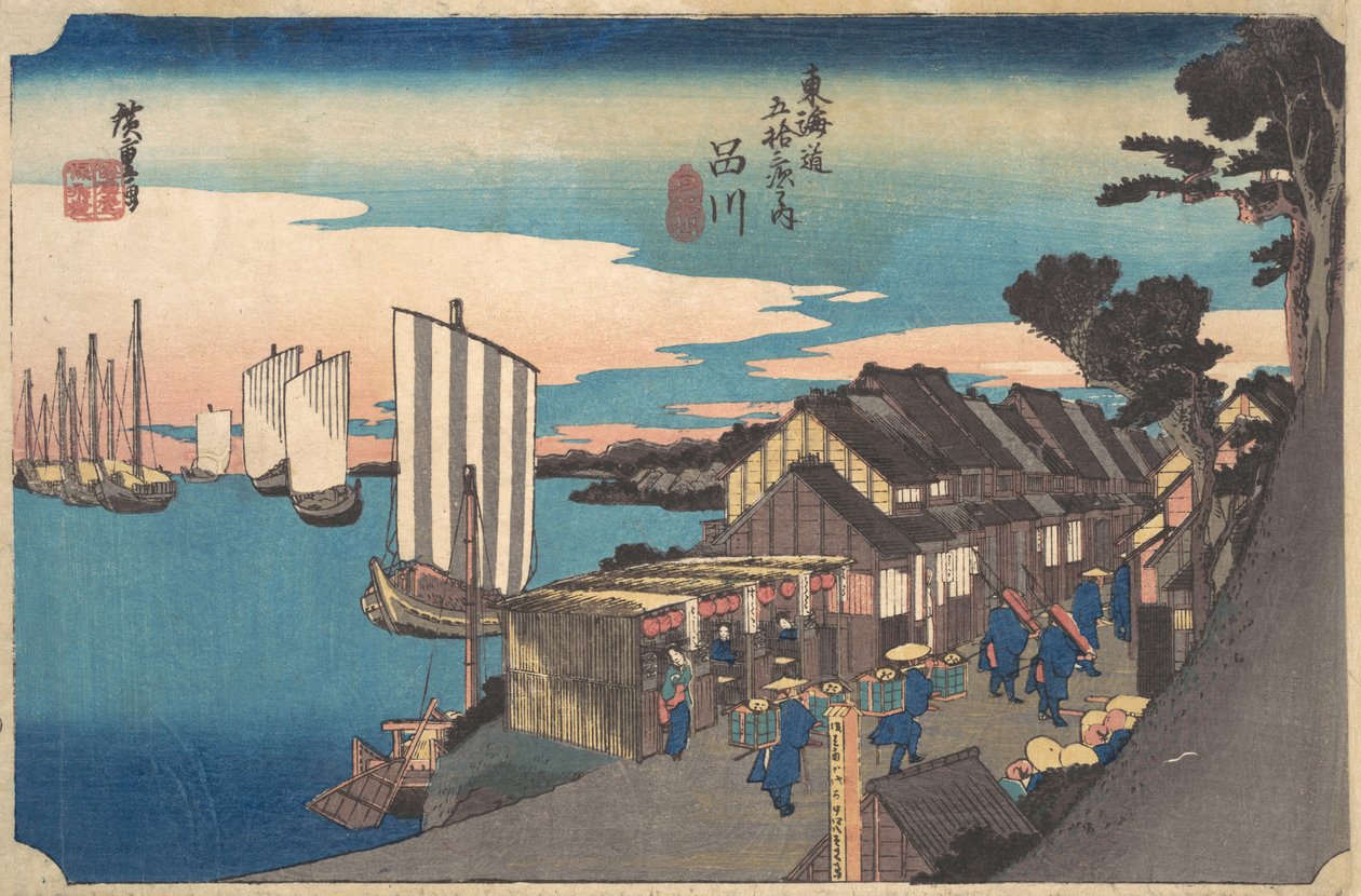 Daggry ved Shinagawa, ca. 1834., ca. 1834. af Ando Hiroshige