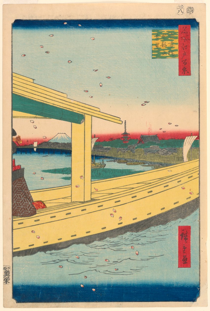 Fjernsyn over Kinryuzan-templet fra Azuma-broen (Azuma-bashi, Kinryuzan embo) nr. 39 fra serien One Hundred Berømte udsigter over Edo af Ando Hiroshige