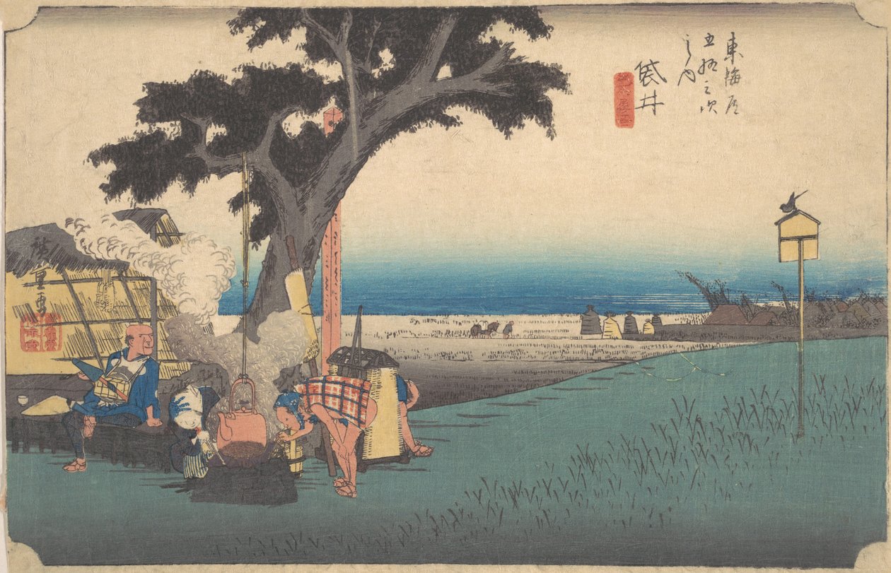 Fukuroi, ved tehuset? 1834. , myg. 1834. af Ando Hiroshige
