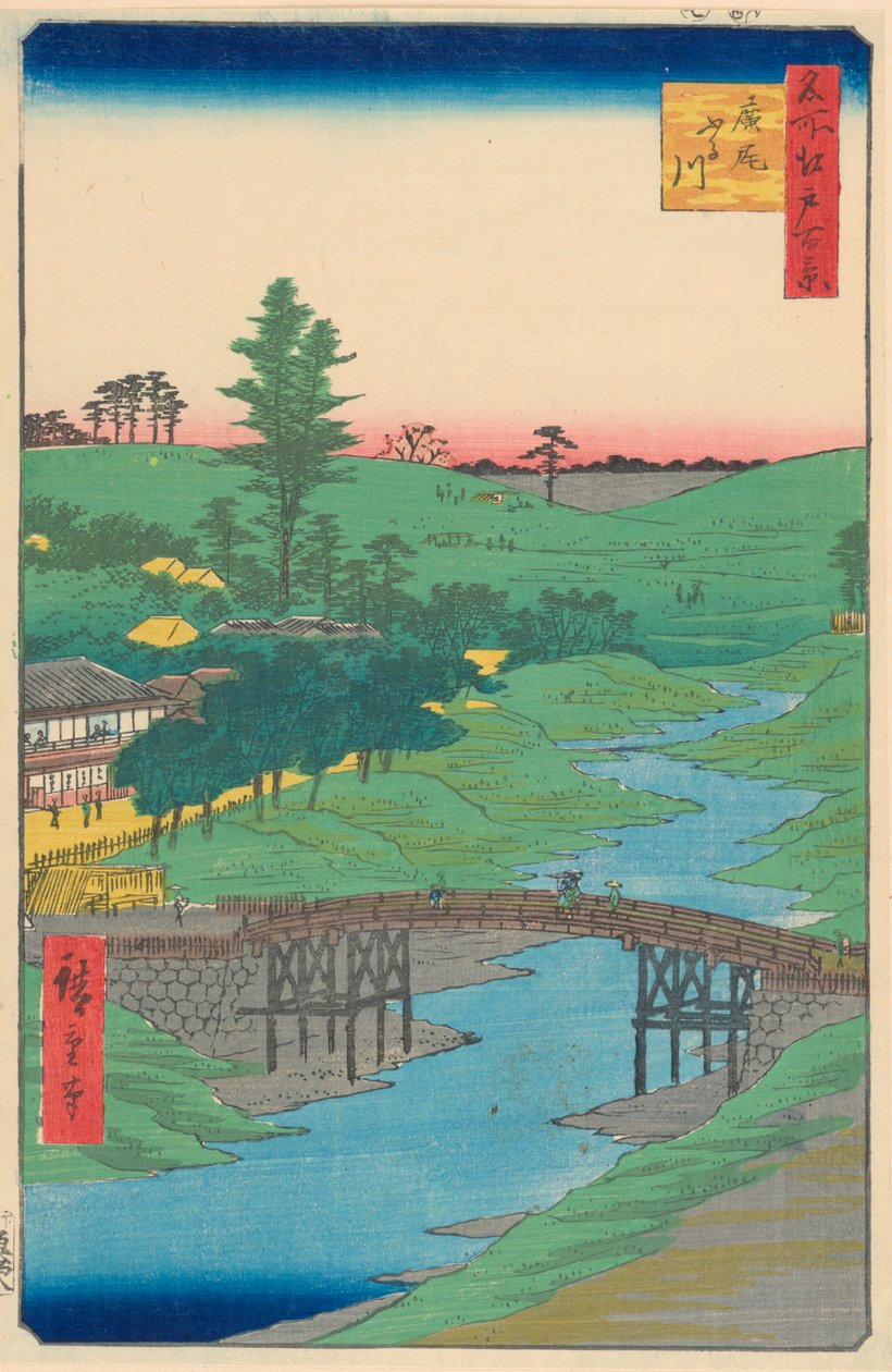 Furukawa-floden, Hiroo, (Furukawa Hiroo) Fra Series One Hundred Berømte udsigter over Edo af Ando Hiroshige