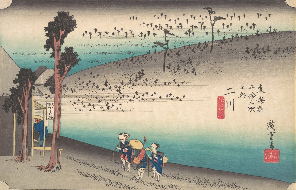 Futagawa, aben er Baba? 1834. , myg. 1834. af Ando Hiroshige