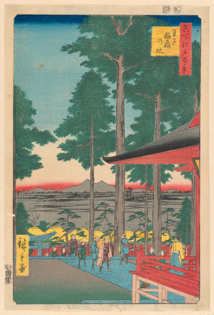 Inari Shrine at Oji (Oji Inari no yashiro) Fra Series One Hundred Famous Views of Edo af Ando Hiroshige