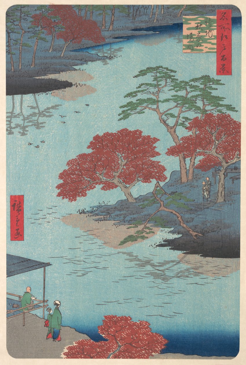 Inde i Akiba-helligdommen ved Ukeji, 8. måned, slangeår 1857., 8. måned, slangeår 1857. af Ando Hiroshige