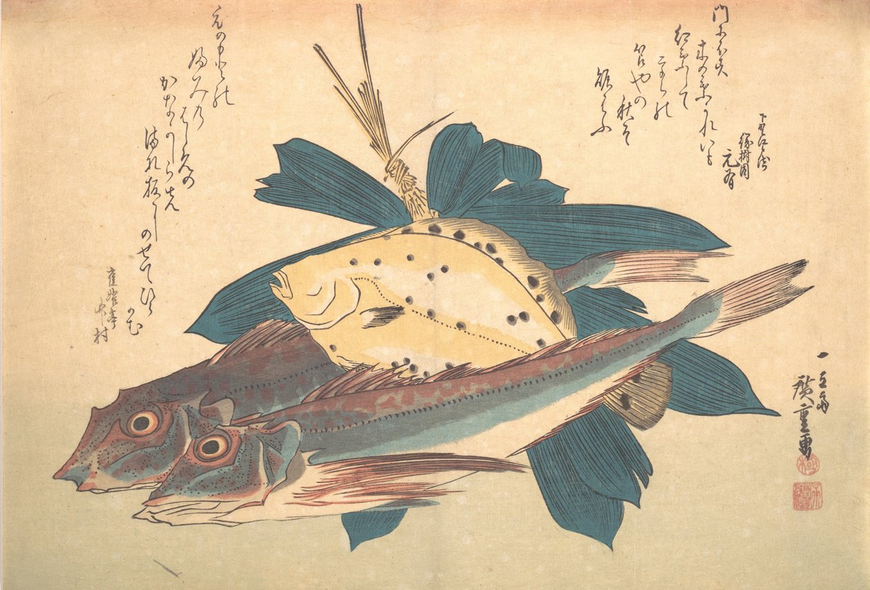 Kanagashira og Karei Fish, fra serien Uozukushi Every Variety of Fish, 1830