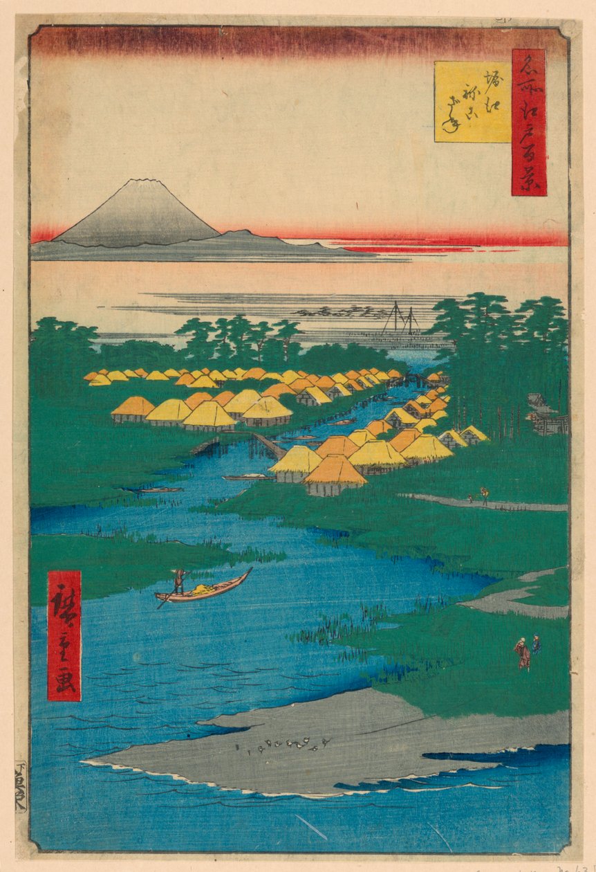 Nekozane ved Horikiri kanal nr. 96 fra hundrede berømte udsigter over Edo (Horie, Nekozane) af Ando Hiroshige