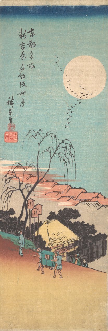 Med Shin Yoshiwara Imonzaka Autumn, ikke? 1836. , myg. 1836. af Ando Hiroshige