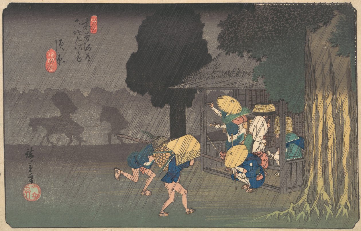 Suhara, fra The Sixty-nin Stations of the Kisokaido, ca. 1838., ca. 1838. af Ando Hiroshige