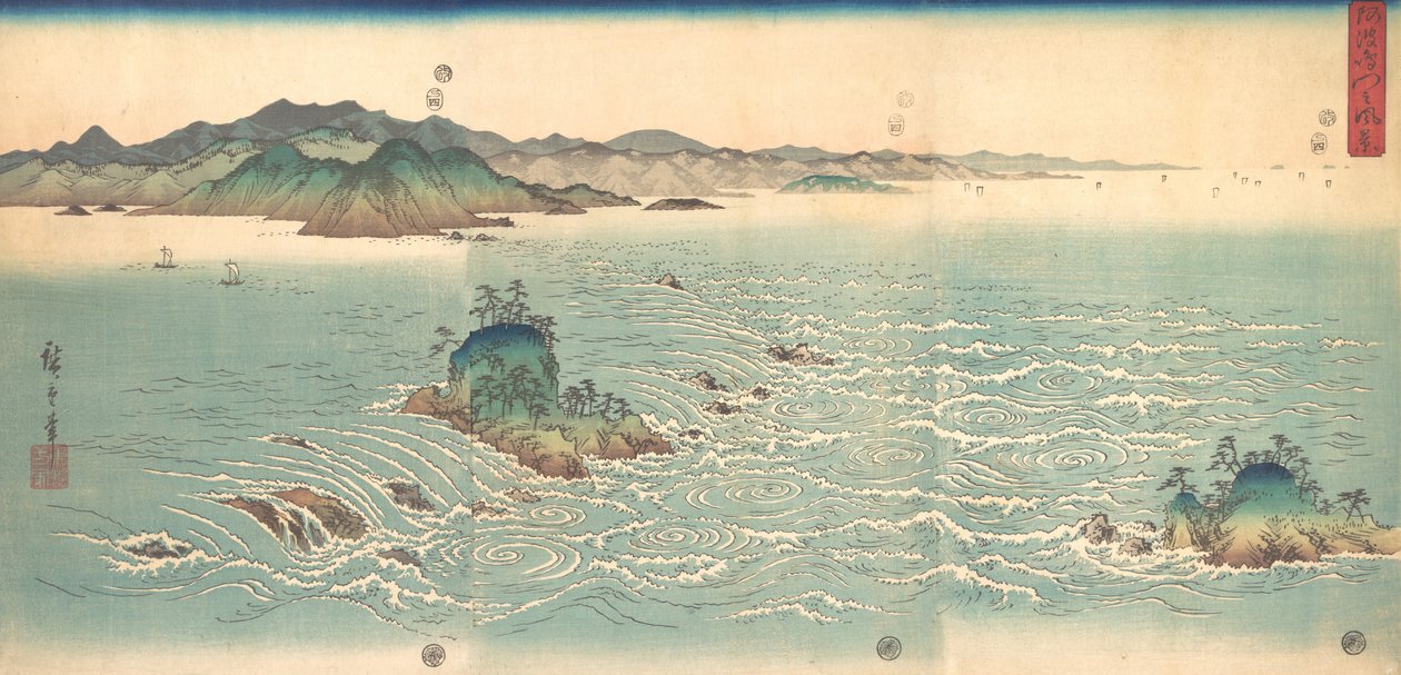 The Whirlpools of Awa, 1857., 1857. af Ando Hiroshige