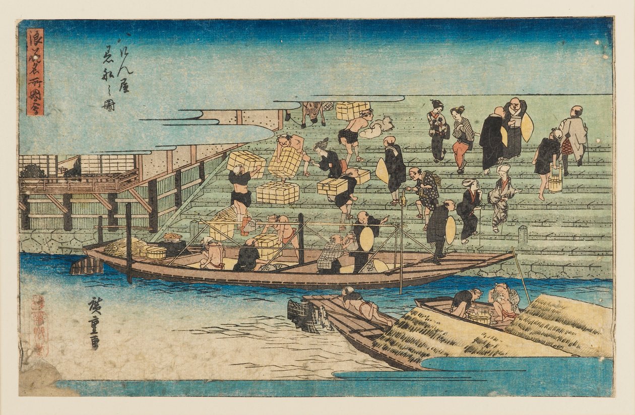 Træbloktryk - Flodscene, 1797-1858 af Ando Hiroshige