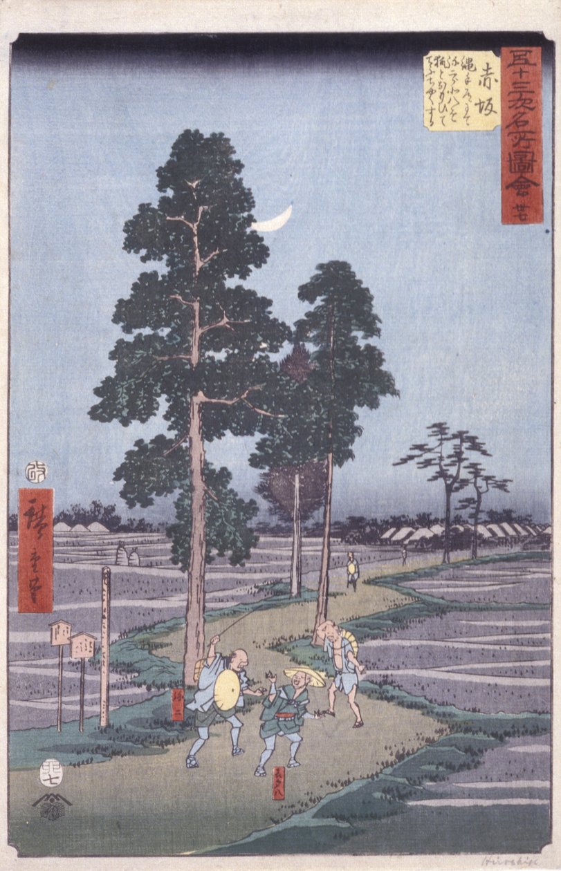Akasaka (træblok i farver) af Ando or Utagawa Hiroshige