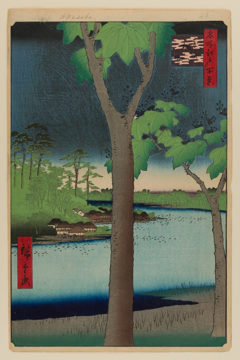 Akasaka Kiribatake af Ando or Utagawa Hiroshige