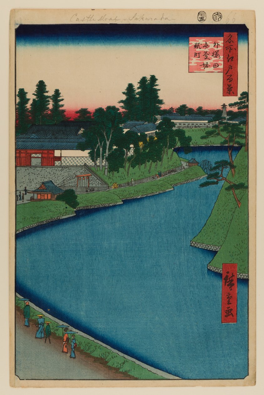 Benkei Moat fra Soto-Sakurada til Kojimachi af Ando or Utagawa Hiroshige