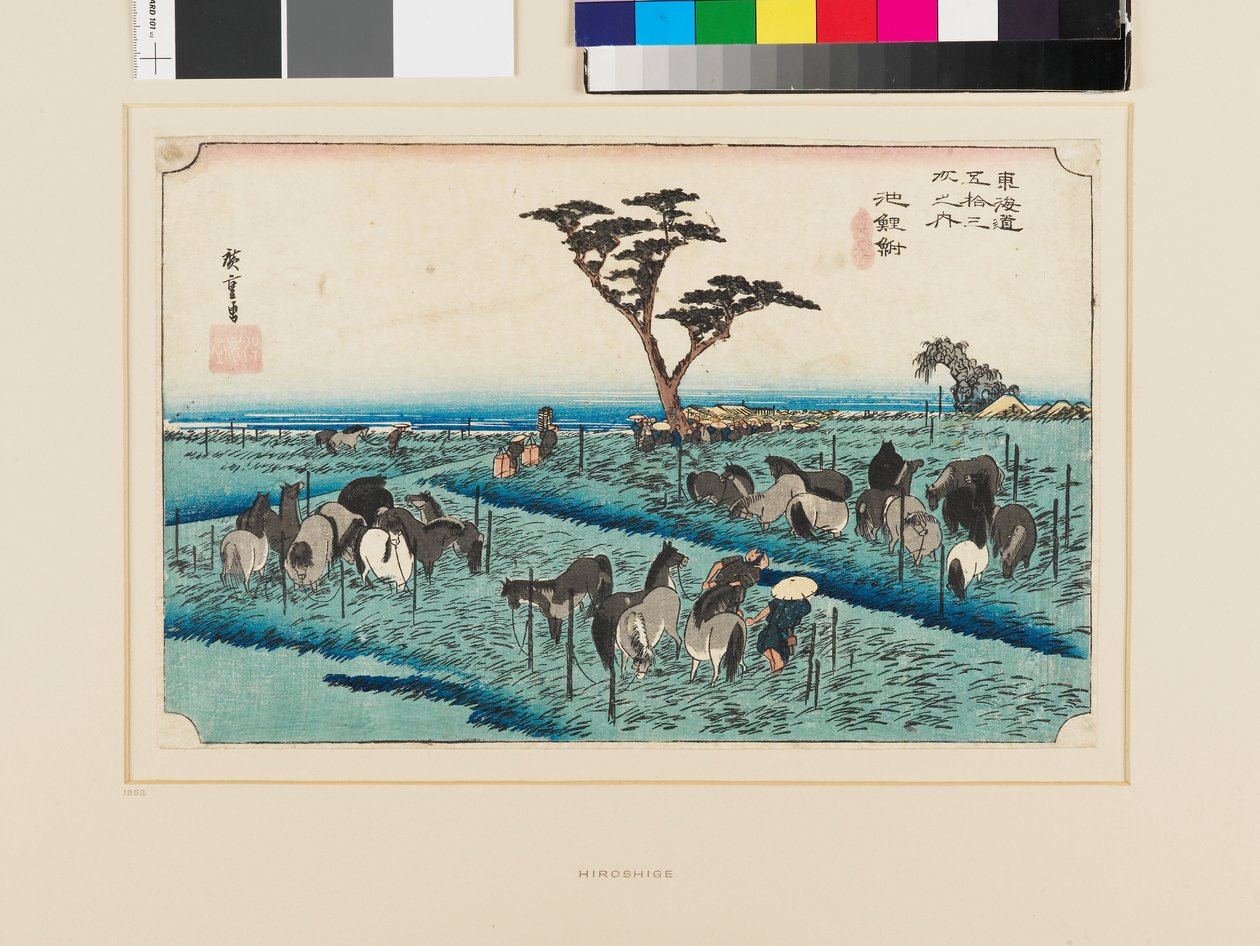 Chiryū: Hestemarked i den tidlige sommer af Ando or Utagawa Hiroshige
