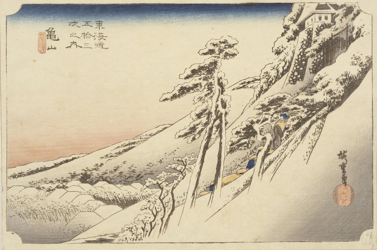Clear Weather After a Snowfall, 1834dani af Ando or Utagawa Hiroshige