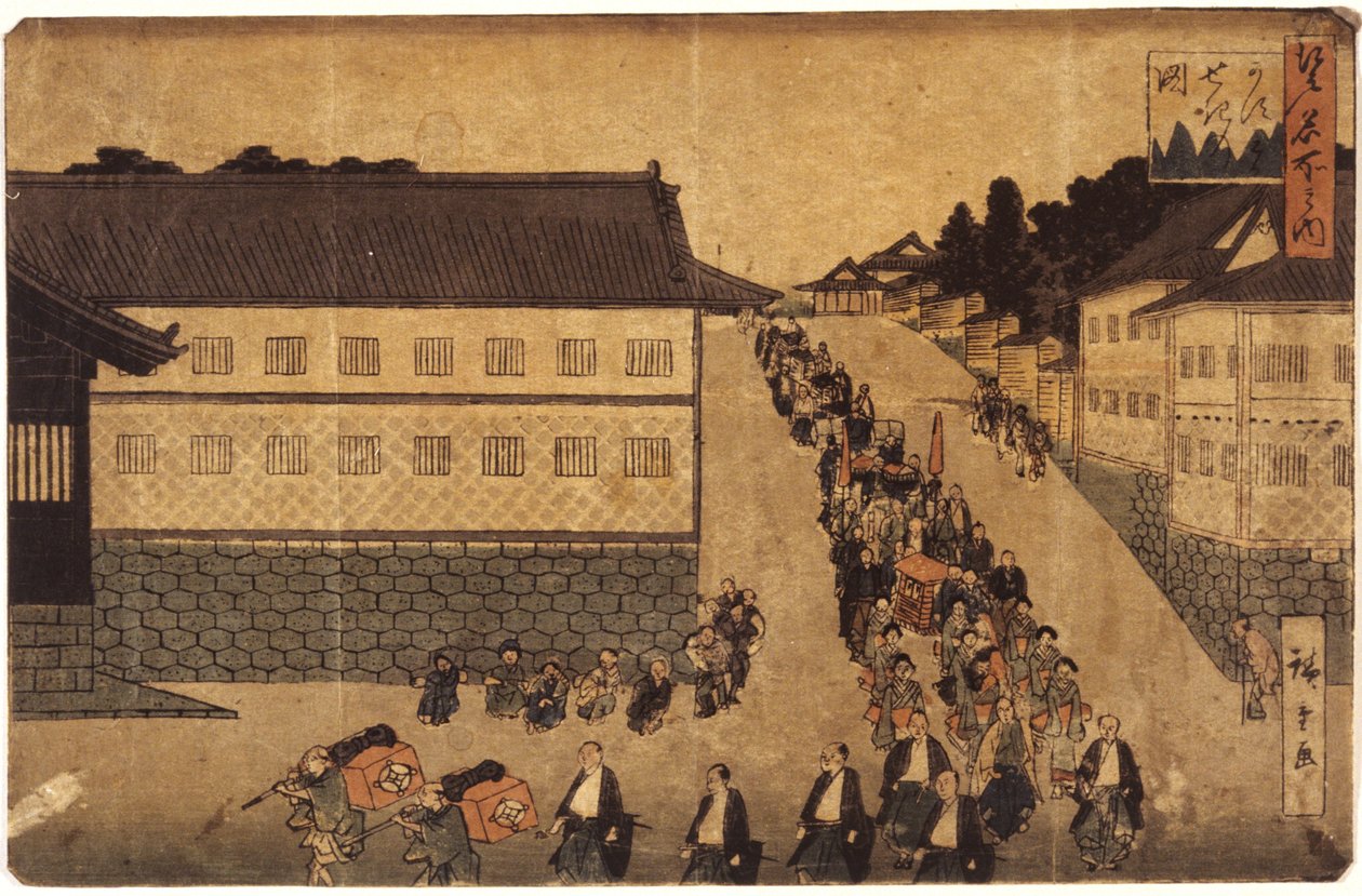 Daimyos procession af Ando or Utagawa Hiroshige