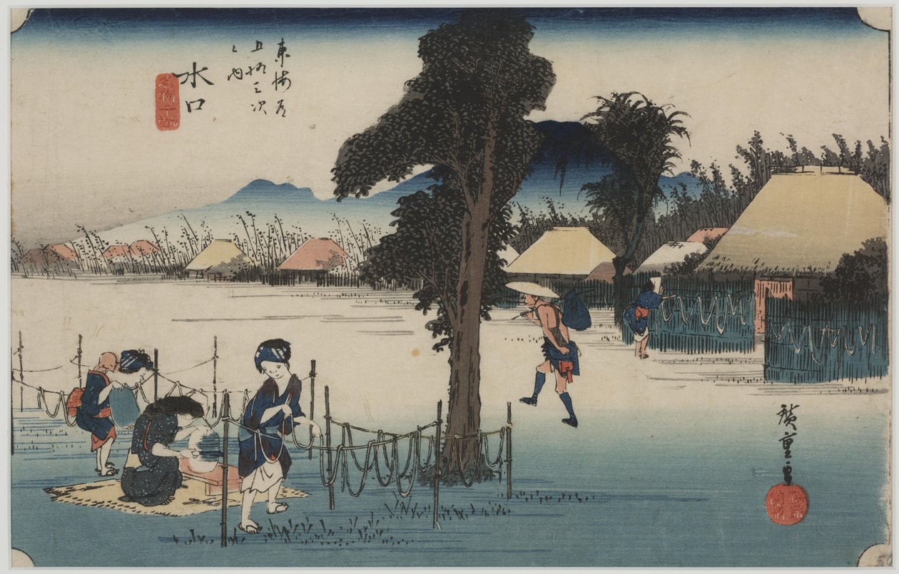 Berømte tørrede græskarspåner af Ando or Utagawa Hiroshige
