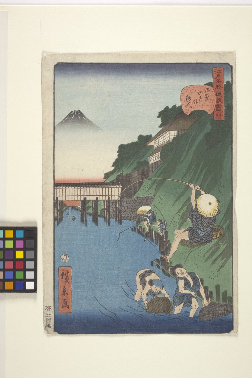 Fishers maske ved Ochanomizu (fisker af Ochanomizu) af Ando or Utagawa Hiroshige