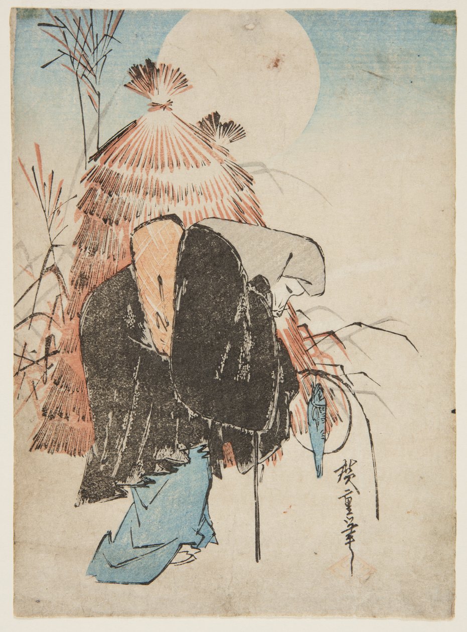 Fox Trap (træblok i farver) af Ando or Utagawa Hiroshige