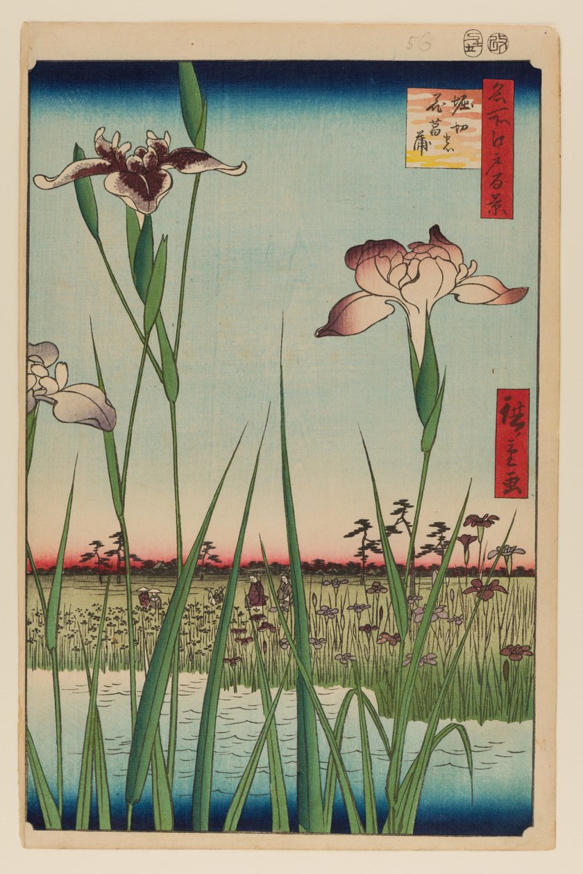 Horikiri Iris Garden (Horikiri no Hanashobu) af Ando or Utagawa Hiroshige
