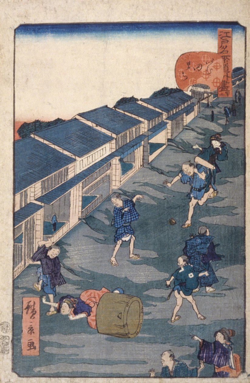 Imuta [42] (træblok i farver) af Ando or Utagawa Hiroshige