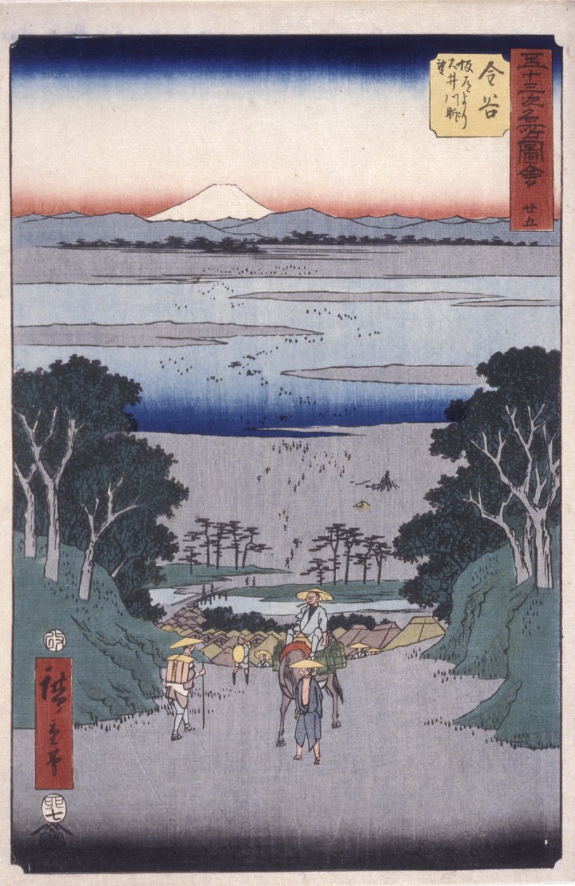 Kanaya (træblok i farver) af Ando or Utagawa Hiroshige