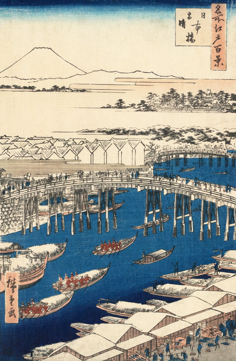 Nihonbashi, Cware Hayashi g Af hånd r S w af Utagawa Hiroshige af Ando or Utagawa Hiroshige