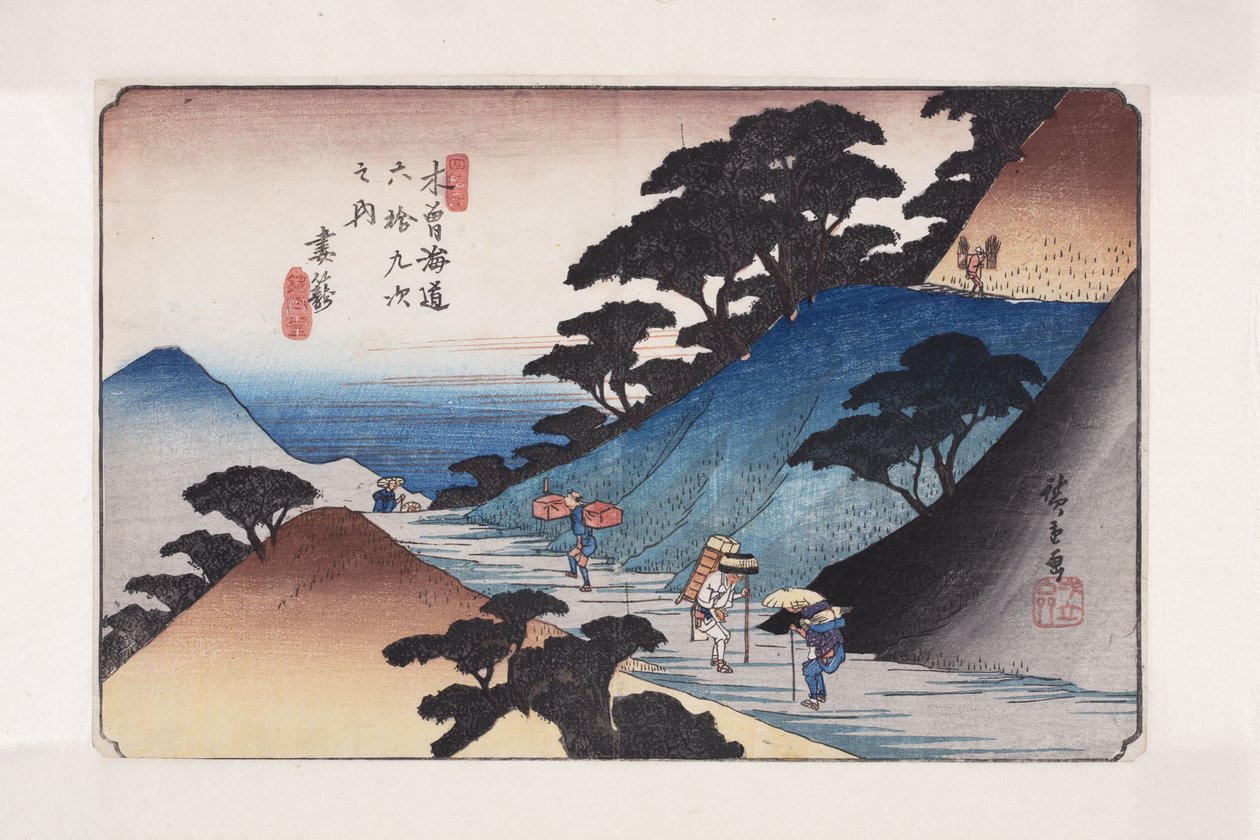 nr. 43, Tsumagome (træblok i farver) af Ando or Utagawa Hiroshige