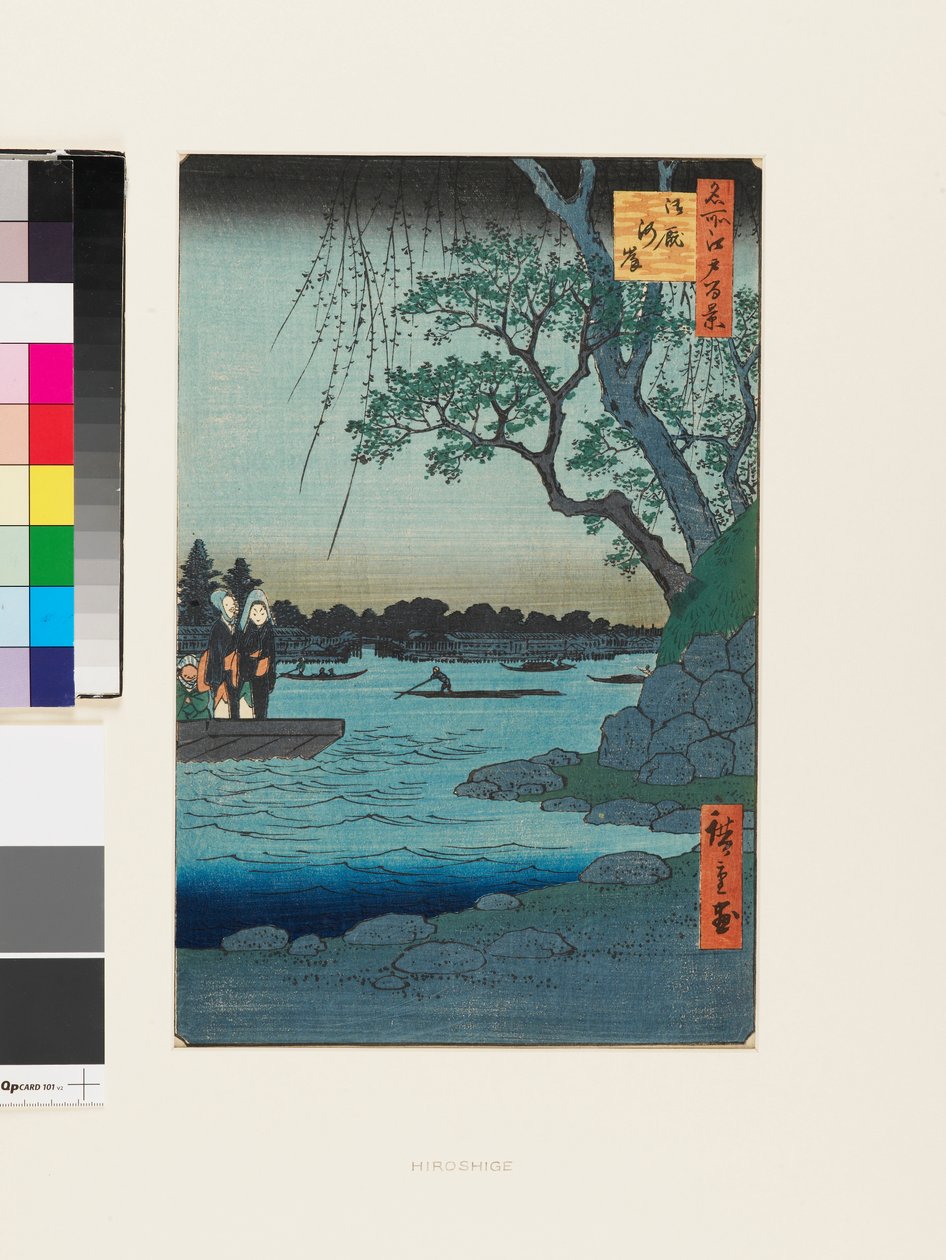 Onmaya-flodbredden af Ando or Utagawa Hiroshige