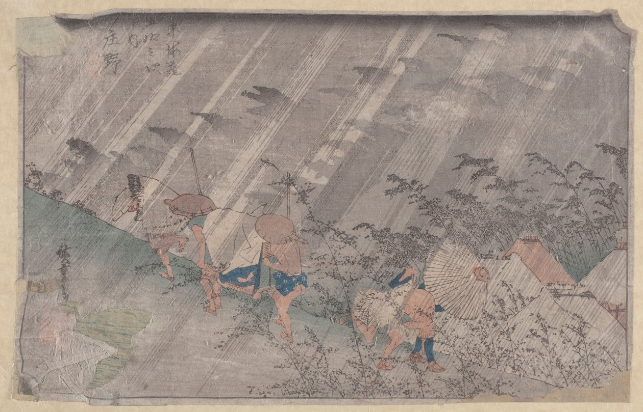 Lyt (sort træblok) af Ando or Utagawa Hiroshige