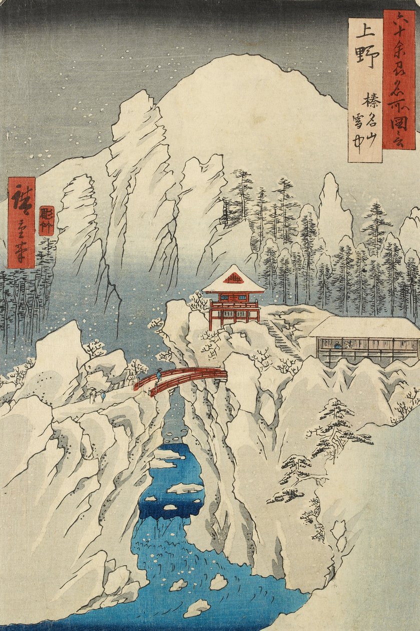 Sne på Mount Haruna i Kōzuke-provinsen af Ando or Utagawa Hiroshige