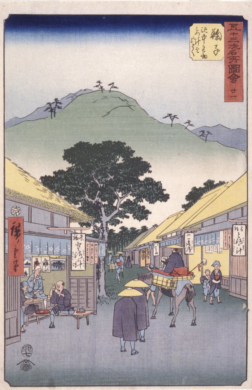 Station 21, Maruko (træblok i farver) af Ando or Utagawa Hiroshige