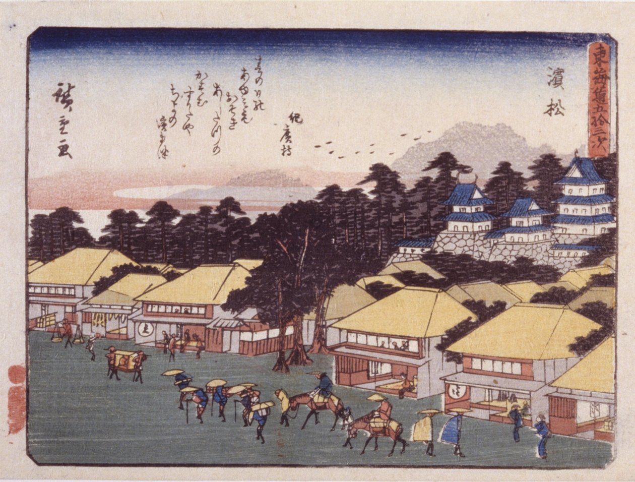 Station 30, Hamamatsu (træbloktryk i farver) af Ando or Utagawa Hiroshige